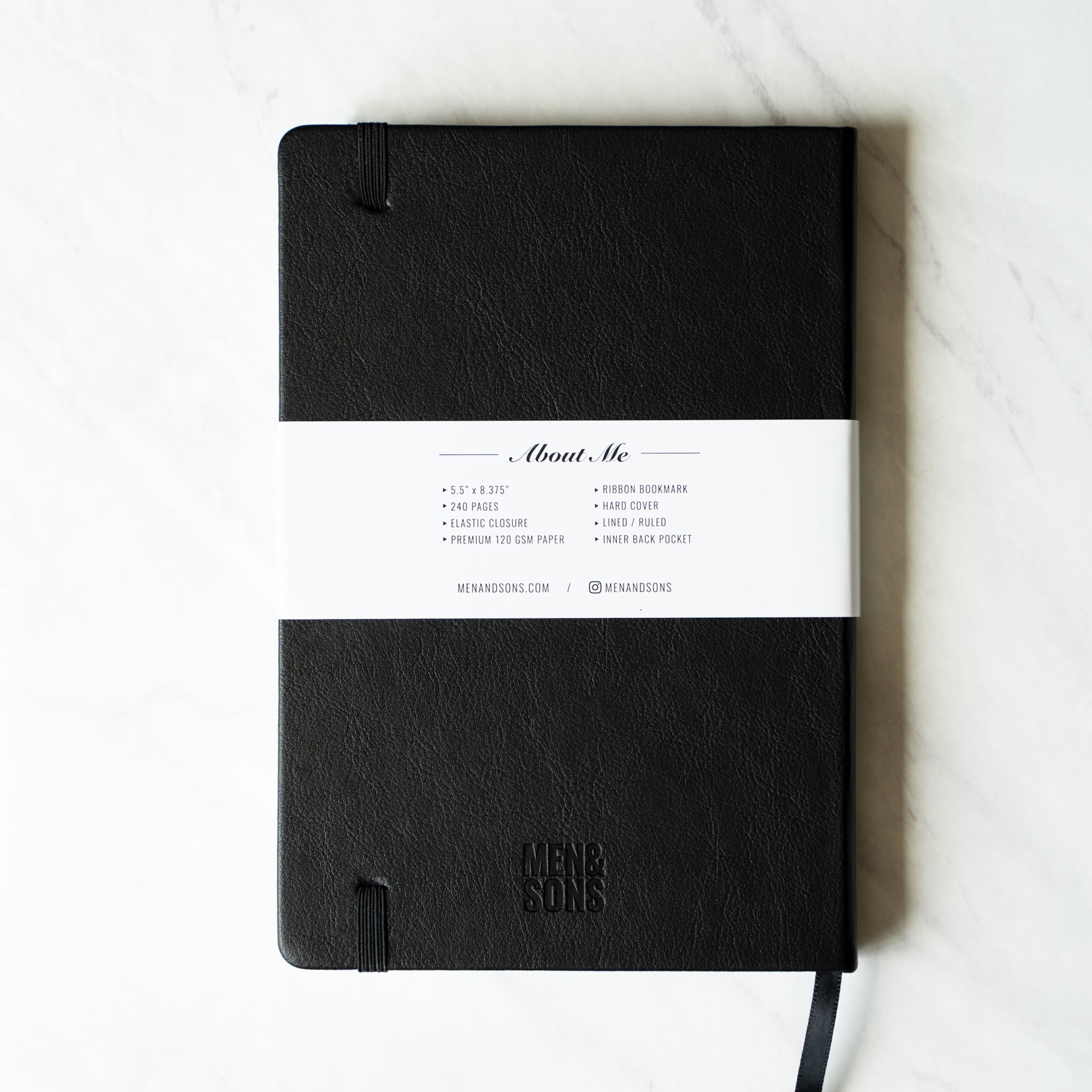 Leather Hard Cover Notebook - Black