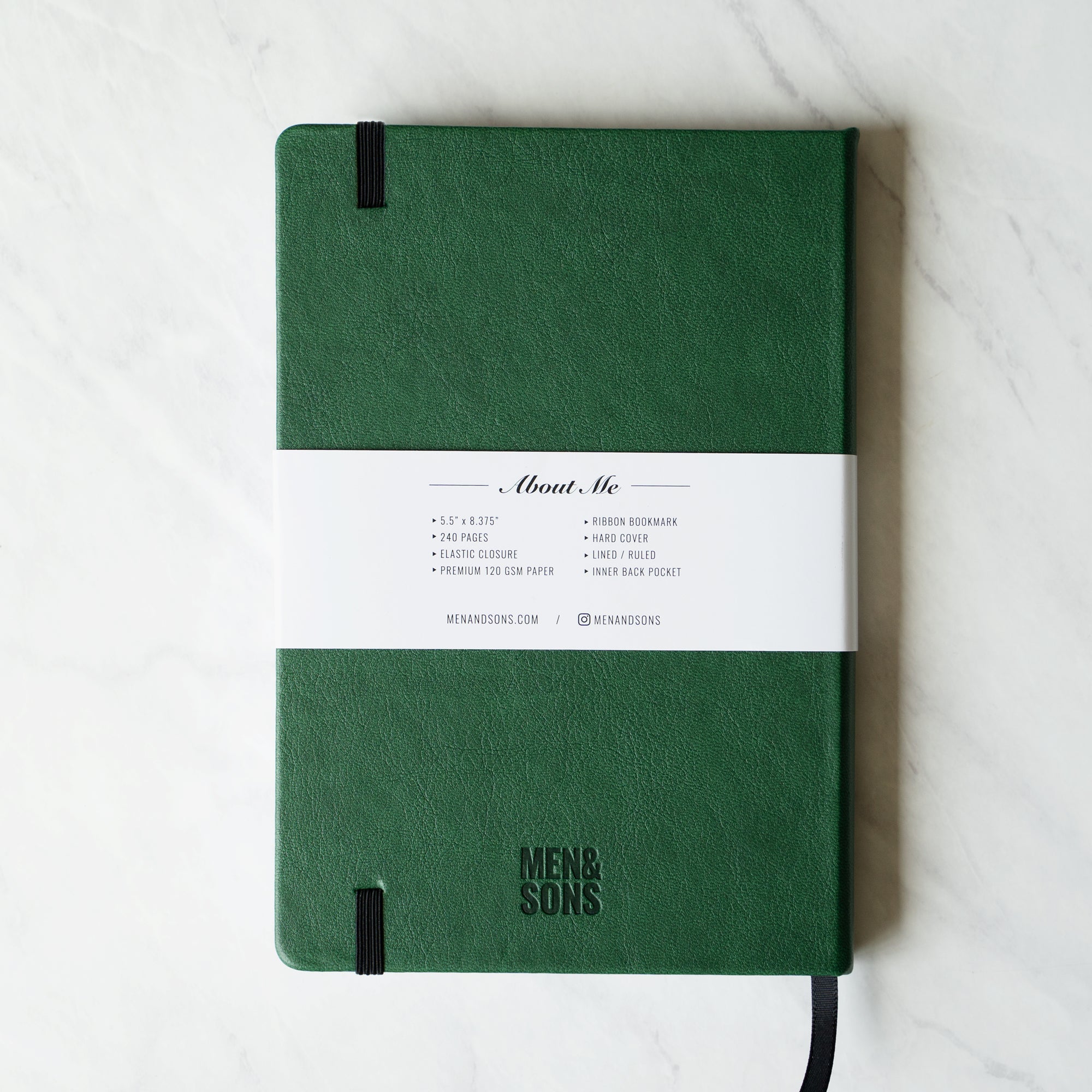 Leather Hard Cover Notebook - Green