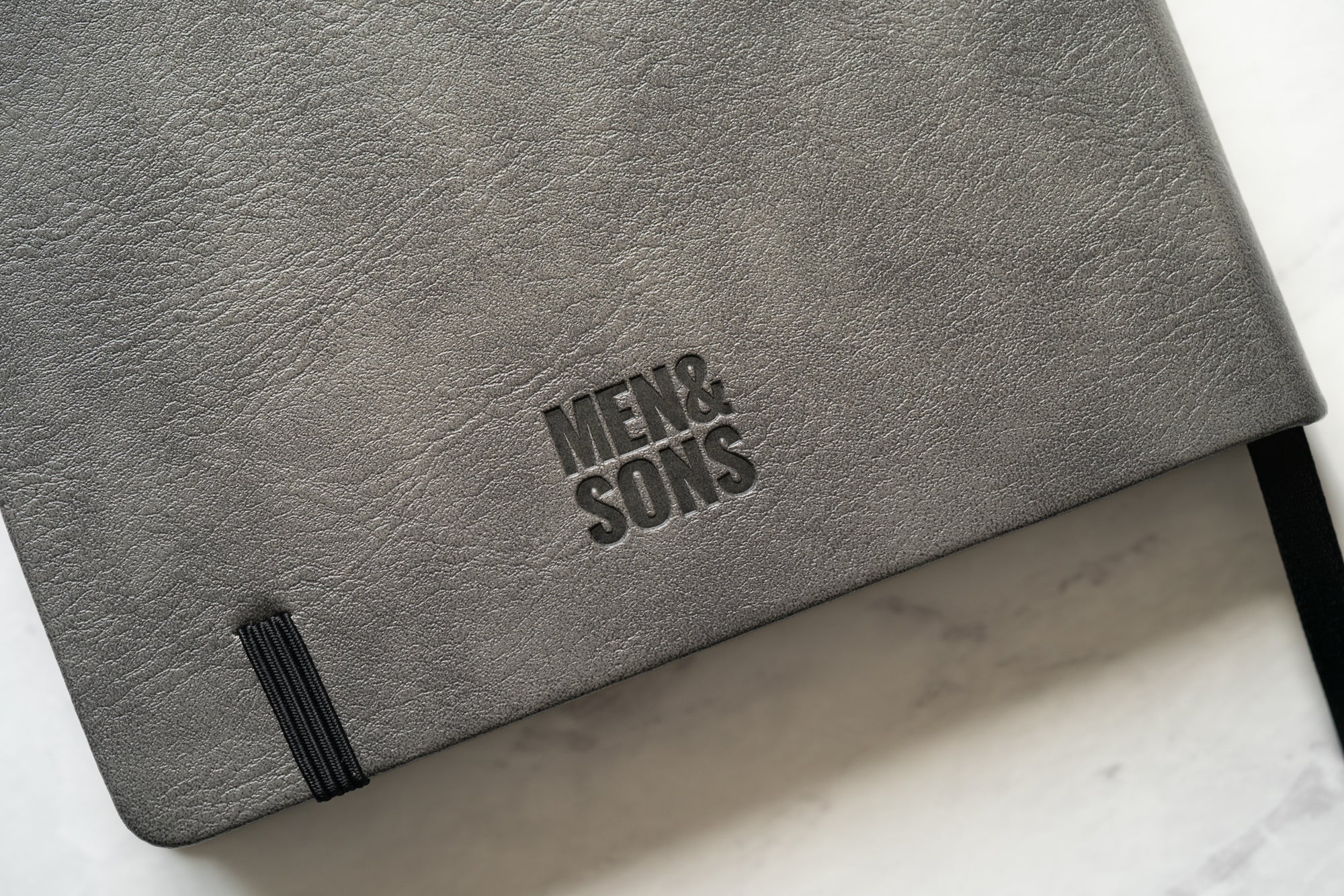 Leather Hard Cover Notebook - Grey