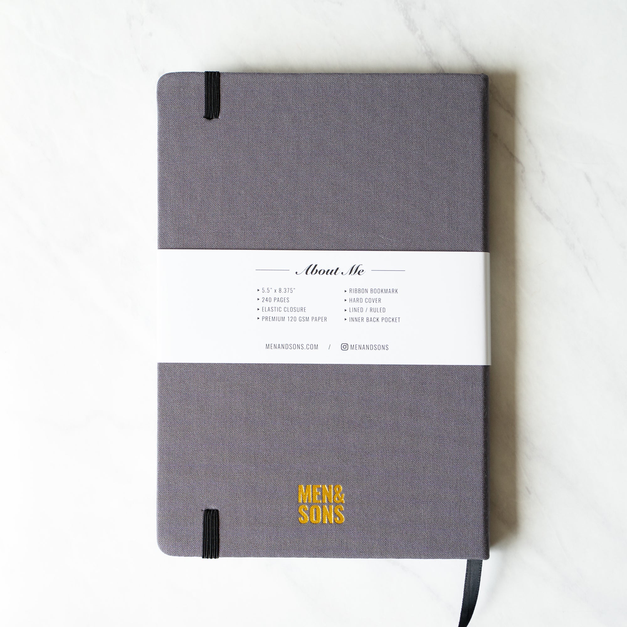 Linen Hard Cover Notebook - Grey