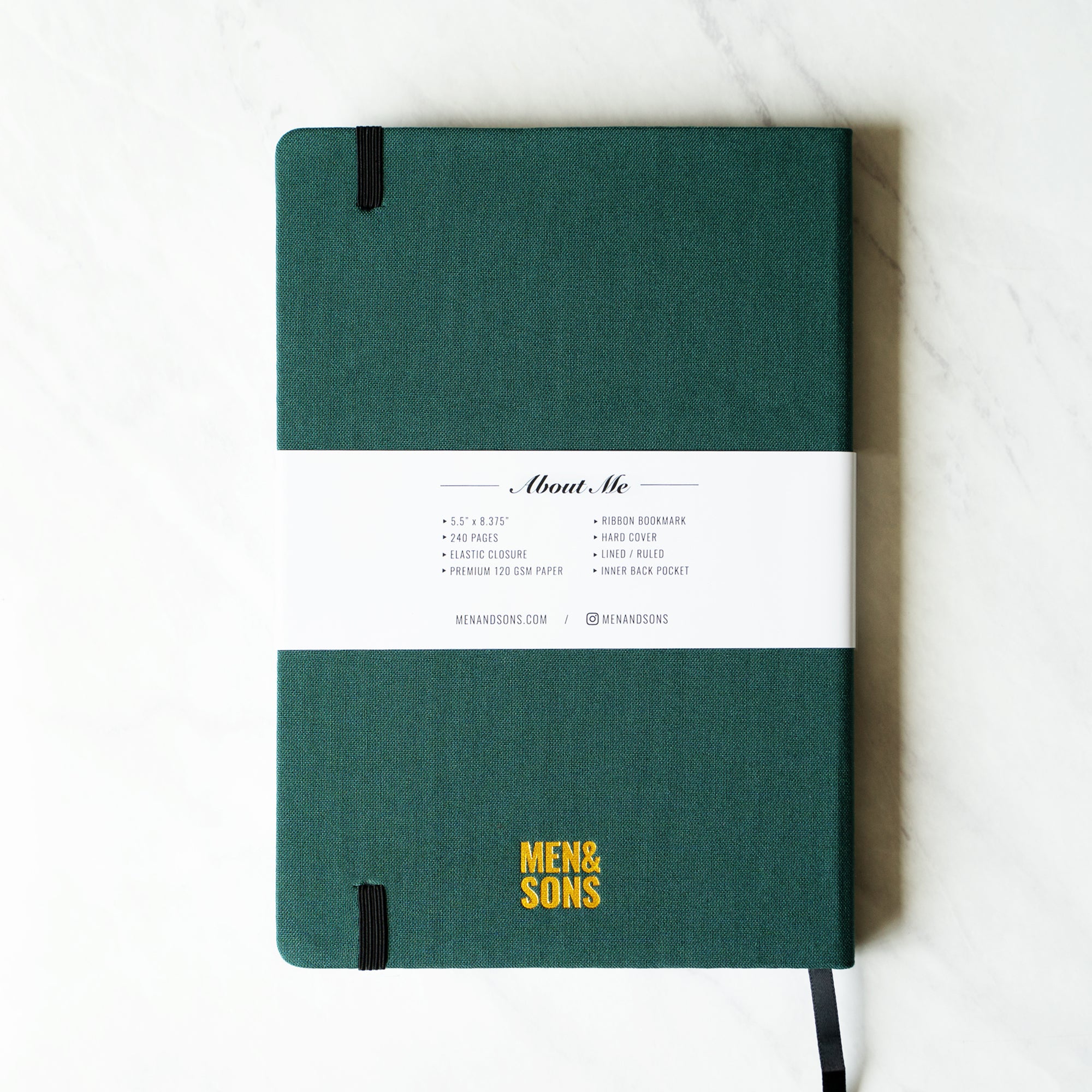 Linen Hard Cover Notebook - Green