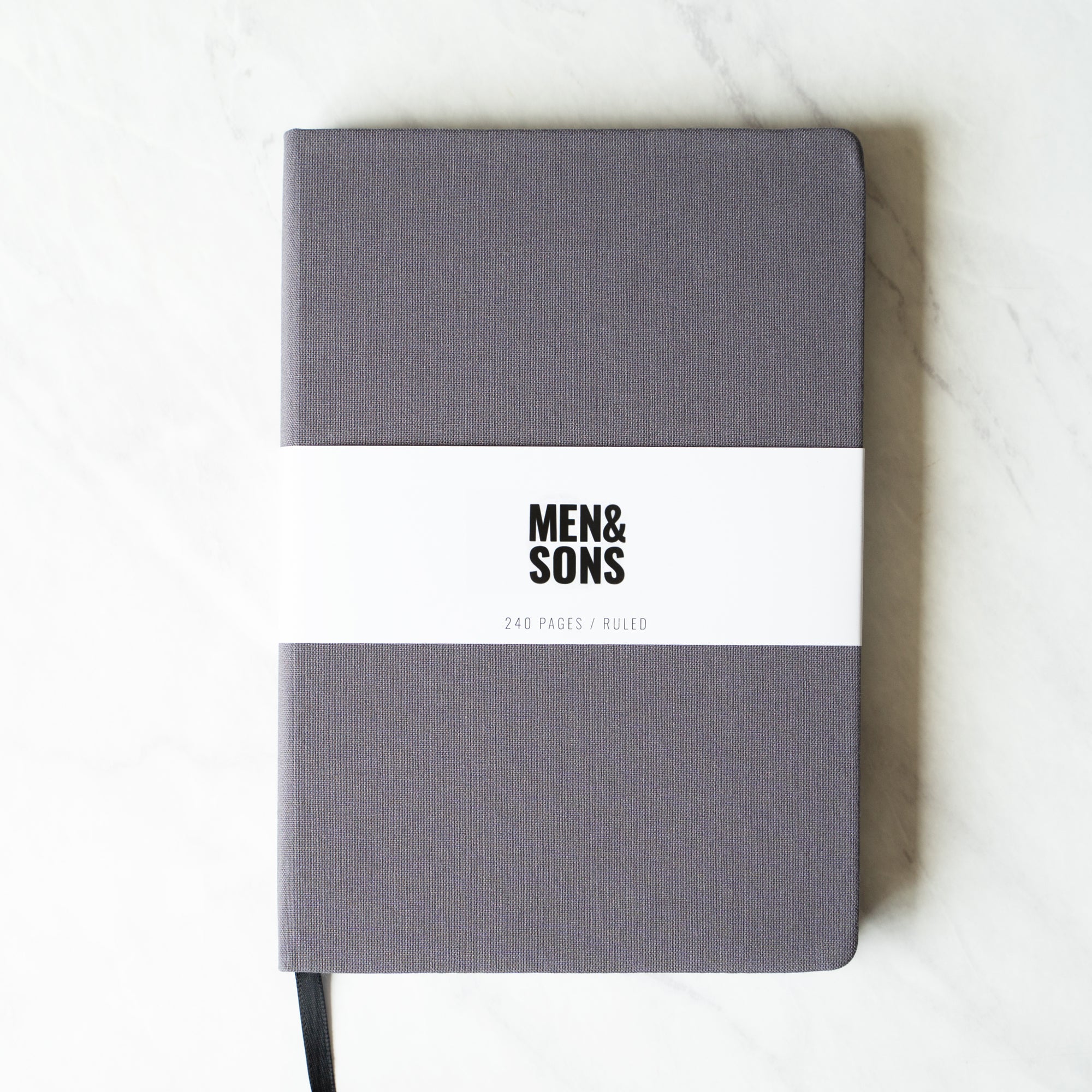 Linen Hard Cover Notebook - Grey